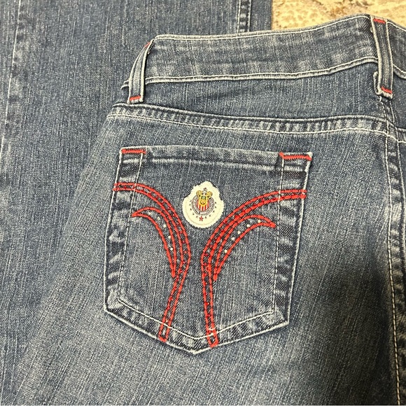 Vintage Chivas Women's Boot Cut Jeans with Red Accents - Picture 4 of 7